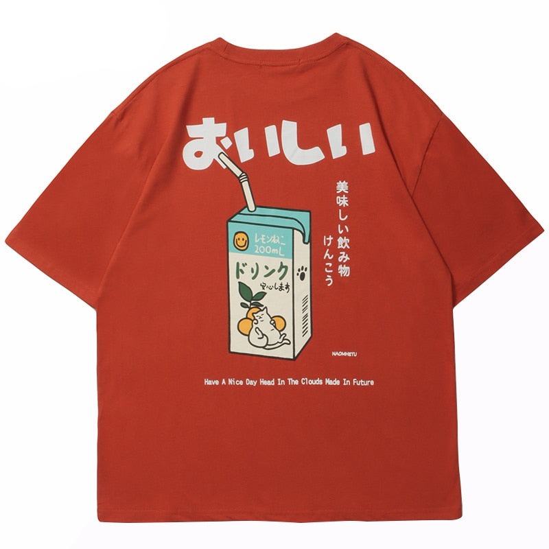 Juice Box Unisex Men Women Streetwear Graphic TShirt